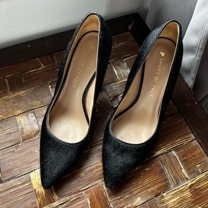 Black calf hair pumps
